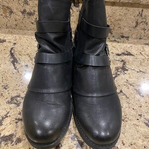 pop Black Ankle Booties with Strap Detail